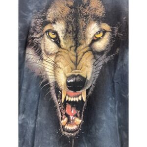 The Mountain Growling Wolf Face Tye Dye Graphic Shirt Men's Large Made‎ in USA